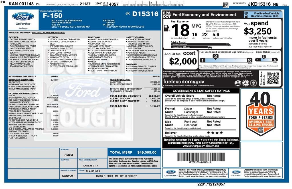 2018 Ford F-150 XL