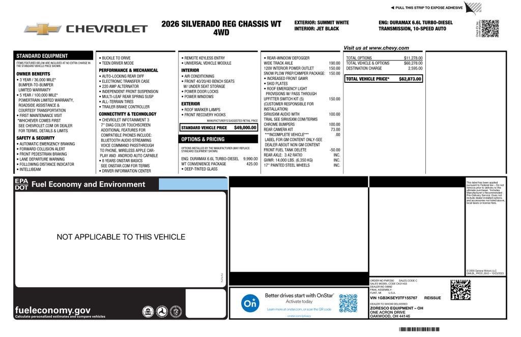 2026 Chevrolet Silverado 3500 HD Chassis Cab Work Truck