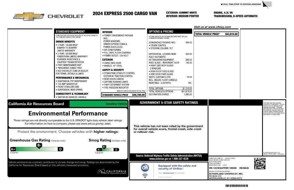2024 Chevrolet Express Cargo 2500 WT
