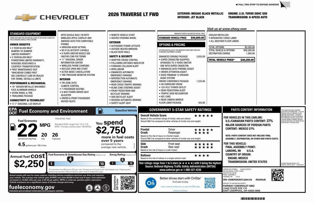 2026 Chevrolet Traverse LT