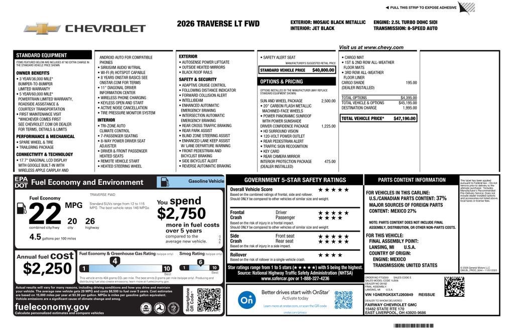 2026 Chevrolet Traverse LT