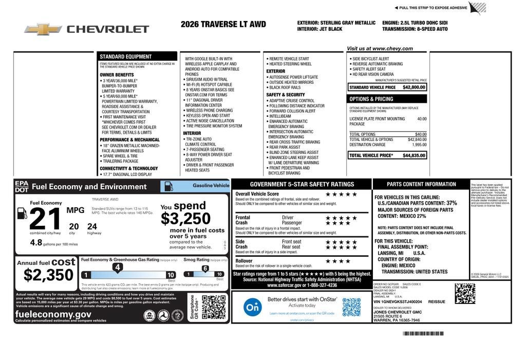 2026 Chevrolet Traverse LT