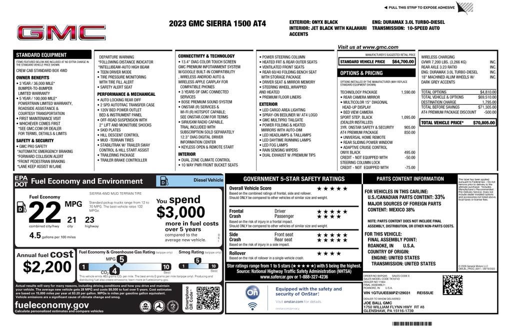 2023 GMC Sierra 1500 AT4