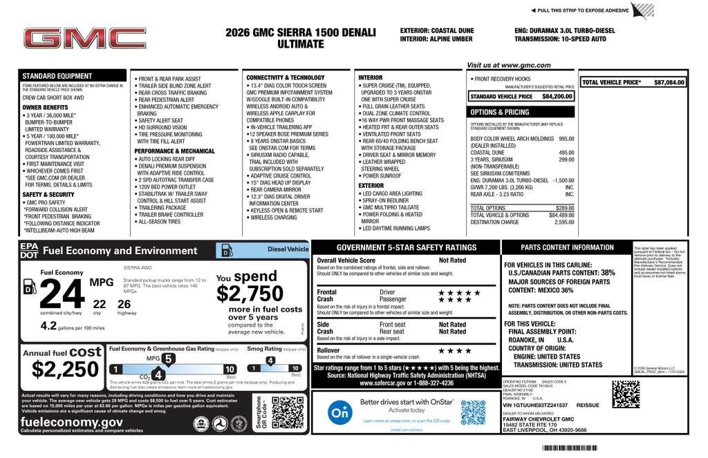 2026 GMC Sierra 1500 Denali Ultimate