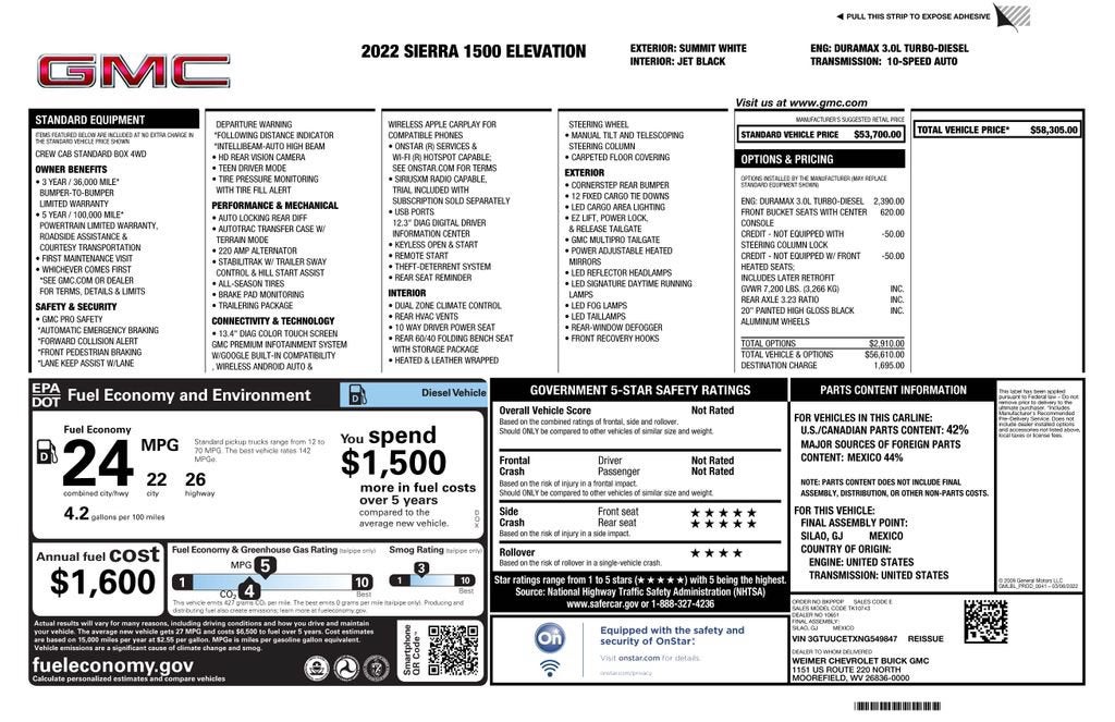 2022 GMC Sierra 1500 Elevation