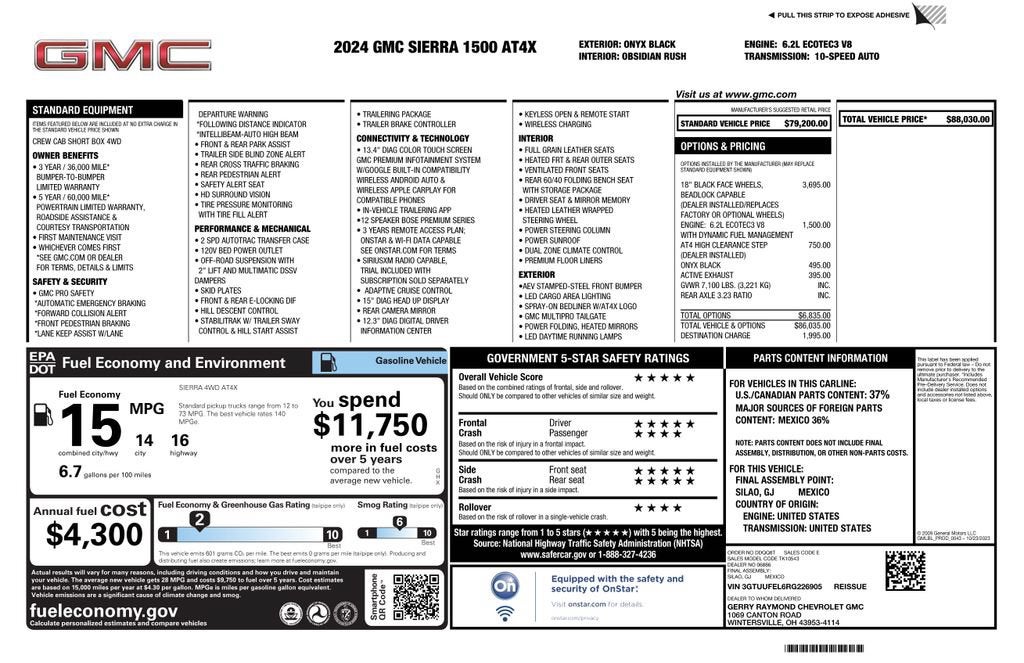2024 GMC Sierra 1500 AT4X