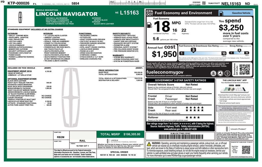 2022 Lincoln Navigator Reserve L